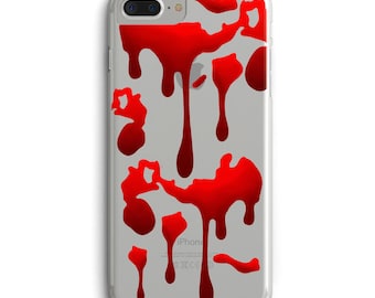 Blood iPhone case, Halloween phone case, Bloody halloween iPhone 6s case, iPhone 6 + case, iPhone 7 case, iPhone 7 + case, Clear case iPhone