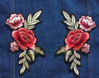 Rose Patch Flower Patch - Iron on Patch, Sew On Patch, Embroidered Patch