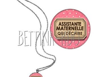 "GREAT NURSERY ASSISTANT" ROUND PENDANT NECKLACE