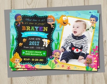 Bubble guppies birthday, bubble guppies invitation, bubble guppies birthday invitation, bubble guppies party, bubble guppies printable,