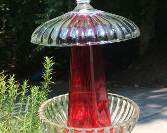 Charming up cycled bird feeder or waterer