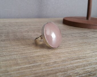 Brown glass cabochon Adjustable ring