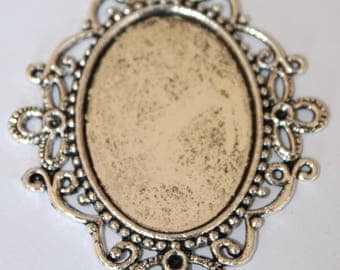 support cabochon silver 46 * 57 mm, inside 24 * 34 mm