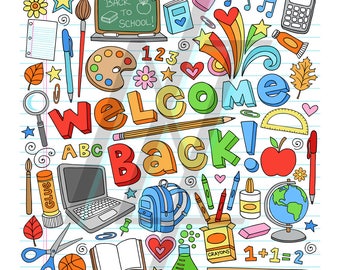 Back to School SVG - Back to School Sign - First Day of School Sign - Firts Day of School SVG - School Supplies SVG - Shool Supplies Clipart