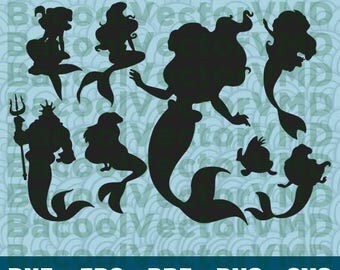 Little Mermaid SVG Pack - Mermaid Clipart - Mermaid Cut Files - SVG Files For Silhouette - Files For Cricut - Cuttable design - Mermaid Svg