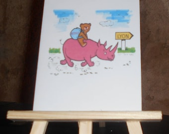Bear and rhinoceros card