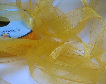 Chiffon Ribbon 15 mm saffron yellow