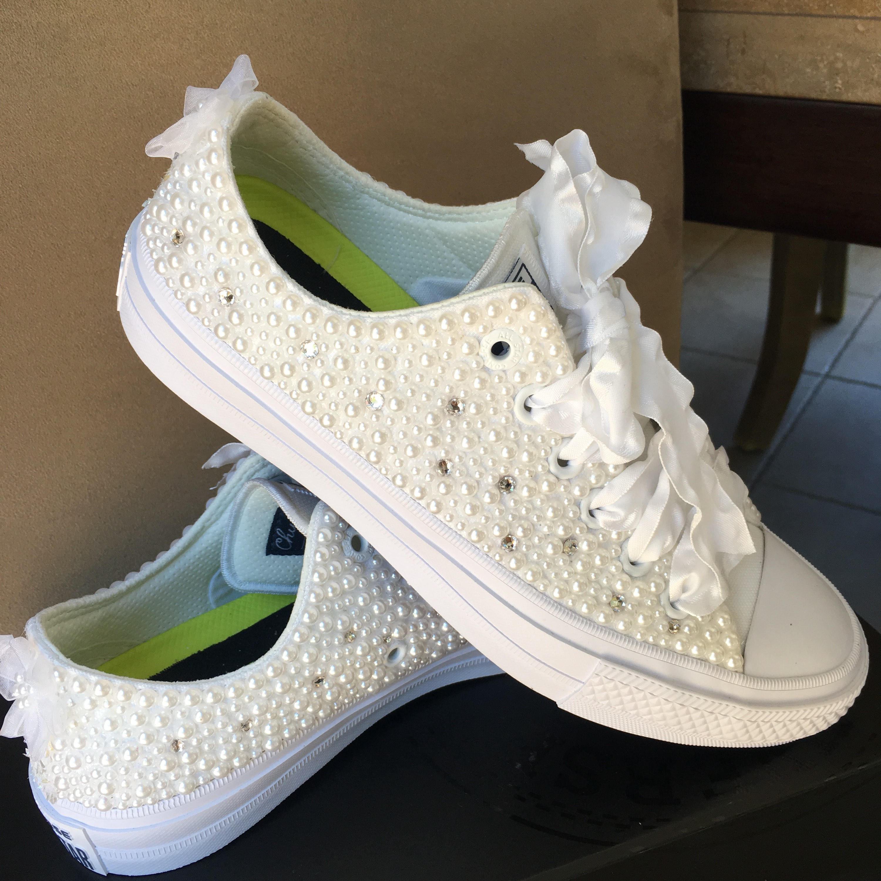 Bedazzled Converse Bridal Bachelorette Custom Design
