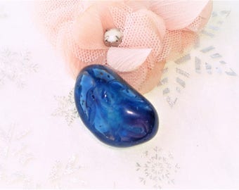 Pearl stone ultramarine blue azurite polished 35 mm