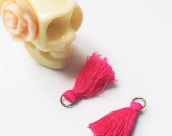 bronze 2 x Pink/Purple tassels ring