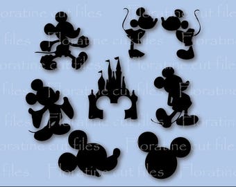 Mickey Minnie SVG Bundle Silhouette Clipart Instant Download Printable Commercial Digital Printable Disney SVG Files For Cricut Cutting File