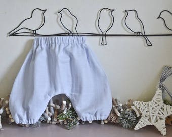 Blue harem pants in fabric cloth diaper Oeko-tex