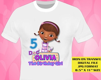 Doc McStuffins Birthday Shirt Design , Doc McStuffins Iron On Transfer DIY , Digital File Only , JPG Format , McStuffins , Iron On Transfer
