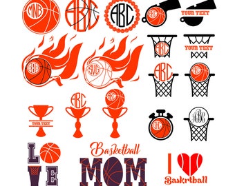 Basketball svg, Basketball monogram svg, Basketball Ckipart, Basketball digital download clip art, Install download svg, dxf, eps, png, jpg