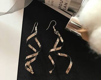 Silver Spaghetti Modern Earring