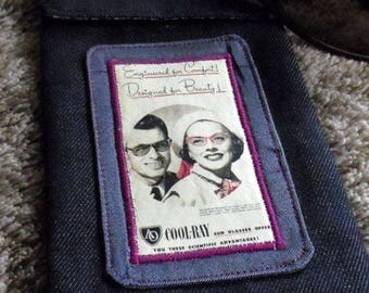 Denim vintage American optical 1972 advertising glasses case