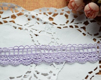 Guipure lace embroidered Pale purple Largeur2.7cm L027001