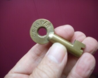 Antique Railroad key marked cri & p rr Chicago Rock Island and Pacific railroad brass key no 70890 Adlake