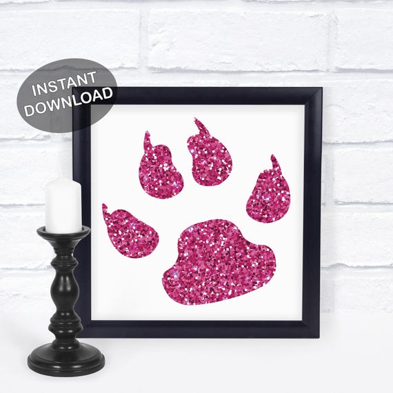 Pink Glitter Wall Art Pink Sparkly Wall Art Stylish Print 