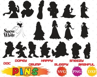 Seven dwarfs clipart | Etsy