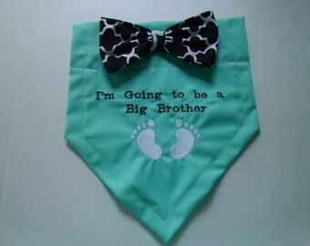Pregnancy Reveal, Dog Bandana, Big Brother, I'm Going to be a Big Brother, Bow, Gender Reveal, Baby Announcement, Baby Gift, Shower Gift