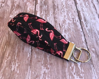 Flamingo Keychain /Gift For Her/ Flamingo Gift /Pink Flamingo /Key Fob /Wristlet Key Chain /Key Holder /Womens Keychain/Wrist Lanyard