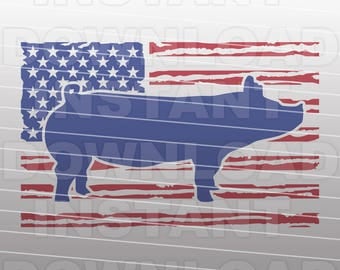 Show Pigs USA Flag svg File,Livestock SVG,Farming SVG -Commercial & Personal Use- Vector Art for Cricut,Silhouette Cameo,iron on vinyl