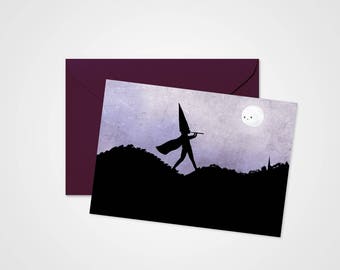 Pied piper of Hamelin - illustrated postcard