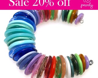 Pearly (40) various transparent colors lampwork beads SRA Made to order