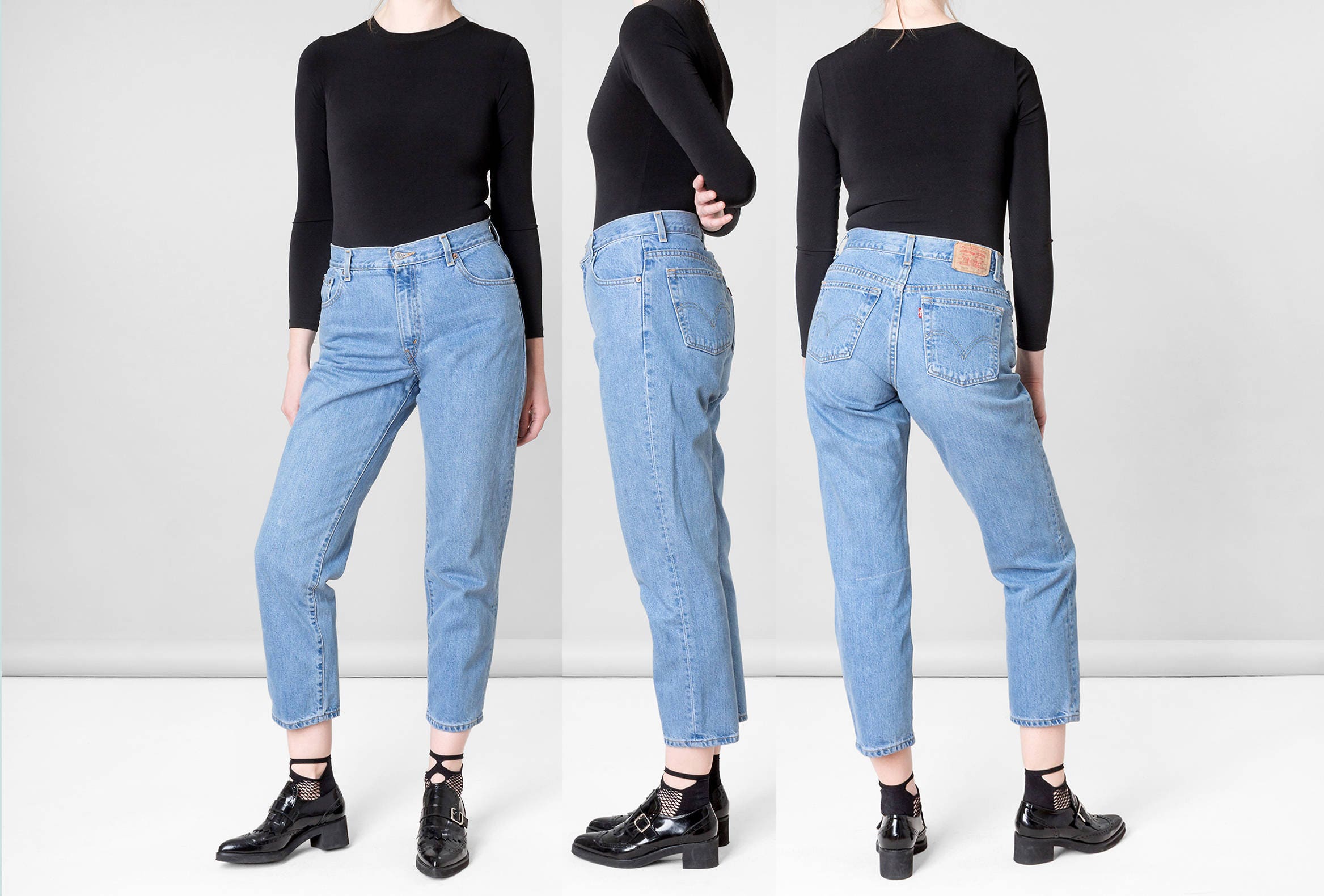 levi black mom jeans