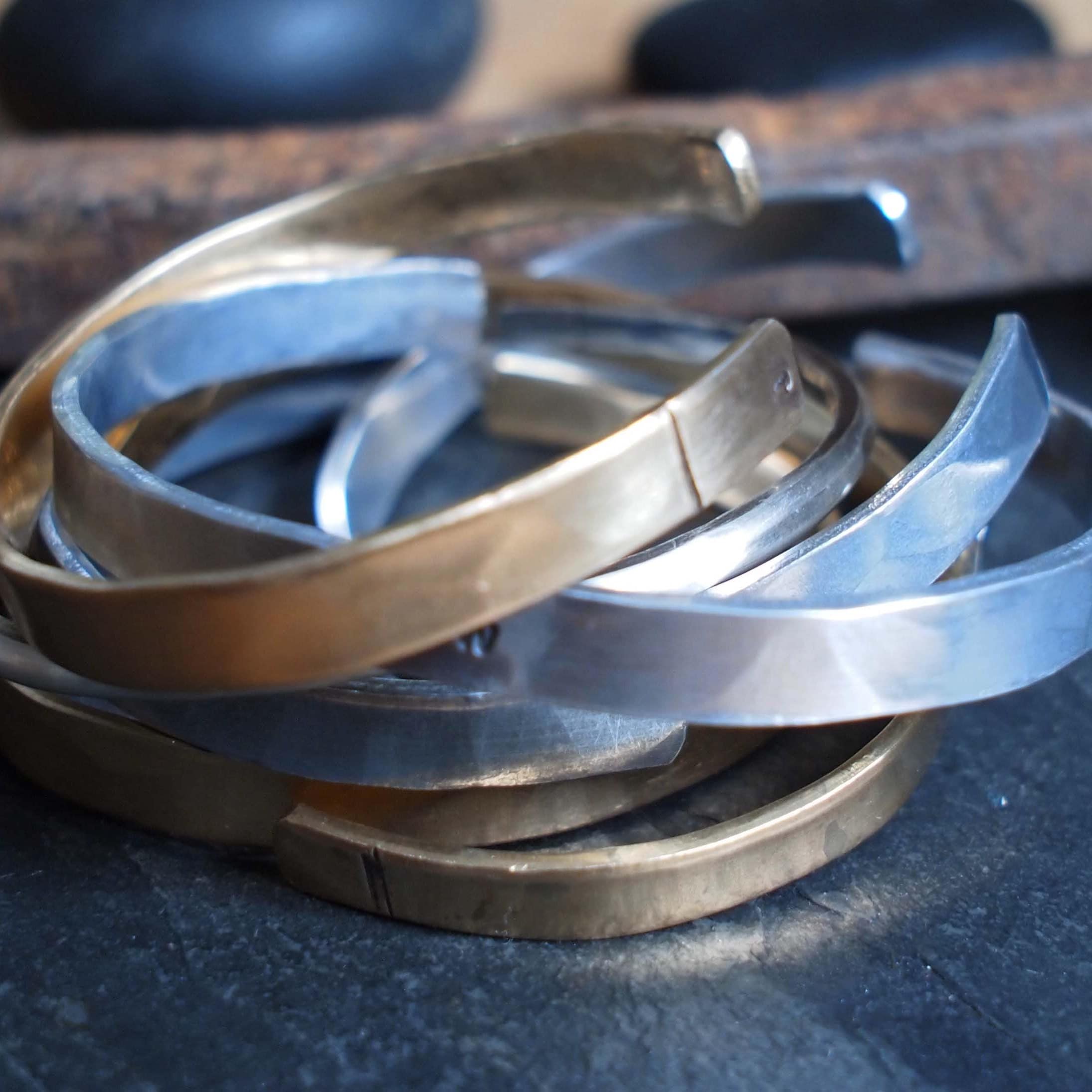 Men's Bronze Cuff Men's Initial Bracelet