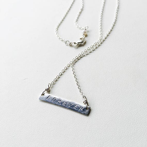 barGold Bar Necklace Silver Bar Necklace Personalized Bar