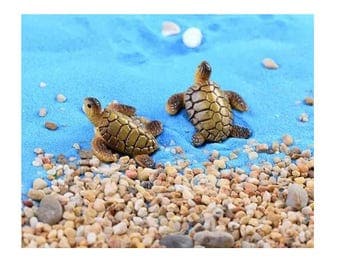 Miniature Sea Turtle for Fairy Garden Dollhouse Bonsai Landscape Decor