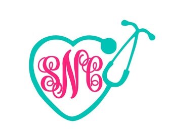 Free Shipping,Monogram Nurse Car Decal, Stethoscope Car Decal,Nurse Life Decal,Nursing Student Decal,Personalized Nurse Sticker,Nurse Gift