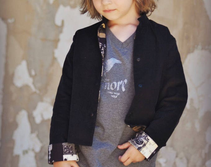 Boys Outfit - Back to School Outfit - Boys Suit - Winter Clothes - Toddler Boy - Birthday Outfit - Black Suit - Lined Jacket - 2T to 8 yrs