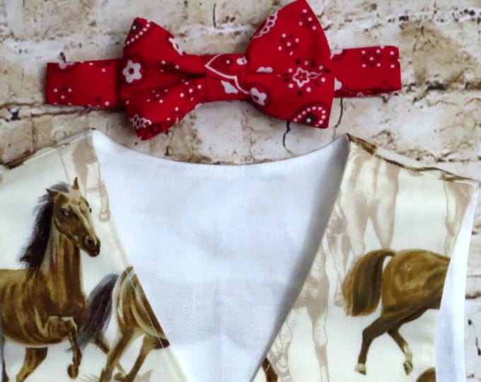 Barnyard Birthday - Cowboy Party - Boys Vest - Toddler Boy Clothes - Bow Tie - Western Party - Cowboy Outfit - 12 months to 8 years