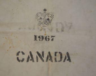 Vintage CANADA 1967 giant canvas mail bag