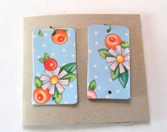 Reclaimed Vintage Decorative Tin Earring Findings