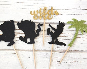Where the Wild Things are Cupcake Toppers - Set of 12 - Wild One, Wild Thing
