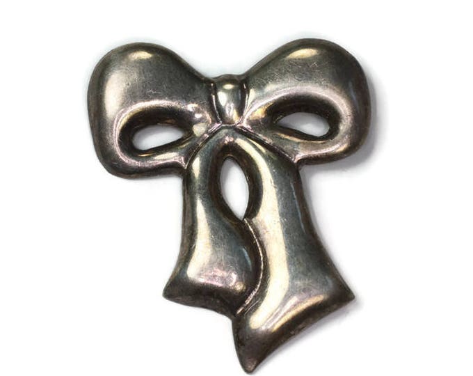 Taxco Sterling Bow Brooch Pin Marked TC-89 Mexico Vintage