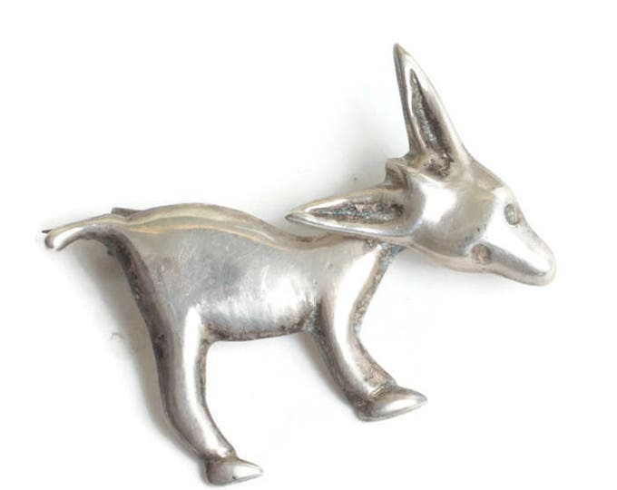 Silver Donkey Pin Mexico Movable Jointed Head