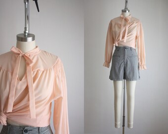 1970s blush poet blouse