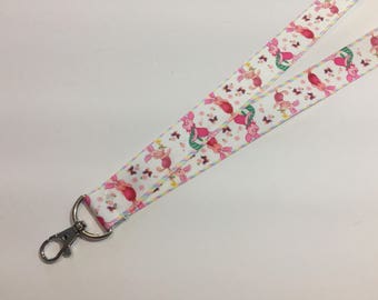 Pink Piglet from Winnie the Pooh ID Lanyard With Lobster Claw Clasp