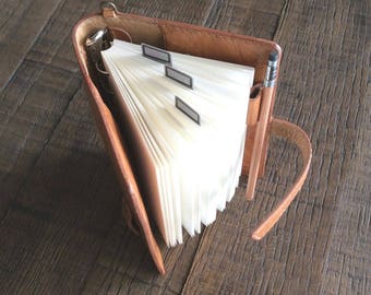 leather planner, vegetable tanned, leather binder, simple planner, natural planner, rustic leather, binder planner, handstitched, natural