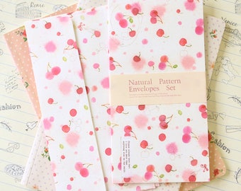 Cherries Natural Pattern Envelopes