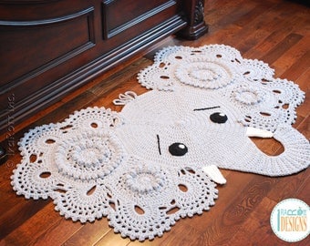 CROCHET PATTERN Josefina and Jeffery Elephant Rug Nursery Mat Carpet PDF Crochet Pattern with Instant Download