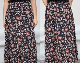 90s Skirt Floral - Grunge Skirt - Maxi Floral Skirt - Long Floral Skirt - Fall Maxi Skirt - Vintage Floral Skirt - Vintage Maxi Skirt