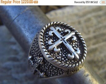 ON SALE Medieval Twisted blade ring in sterling silver