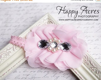 ON SALE PINK Victorian Headband.....baby headband, toddler headband, vintage headband,baby photography prop