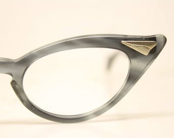 Unused Gray Pointy Vintage Cat eye glasses cat eye frames NOS